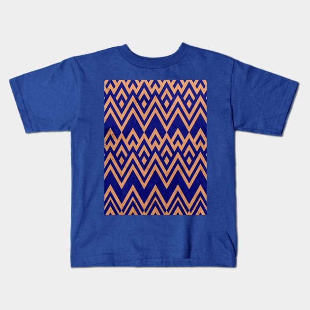 Blue Pines Vintage Pattern Kids T-Shirt by Tobe_Fonseca